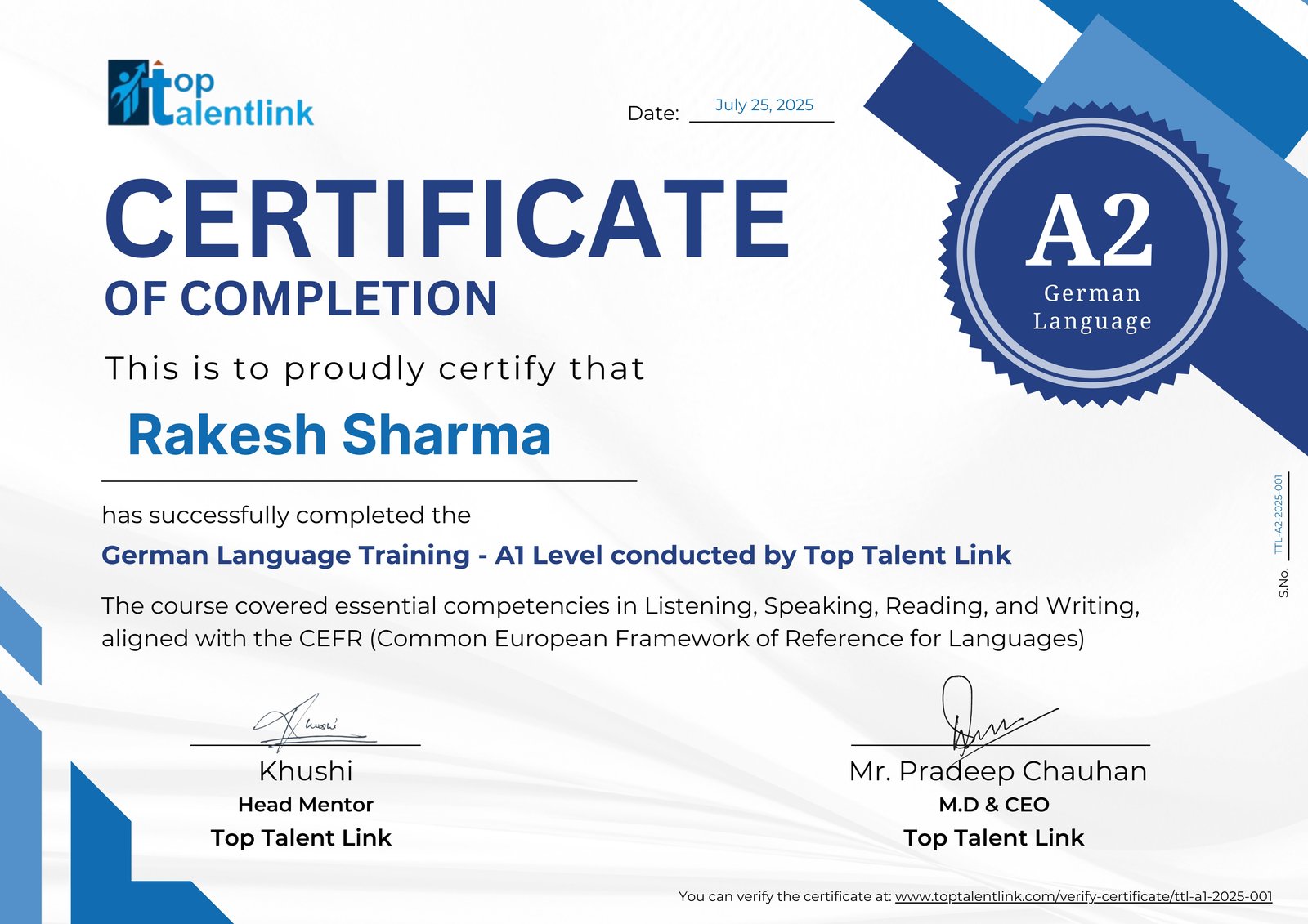 German Language Program A2